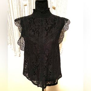 Women’s black lace top